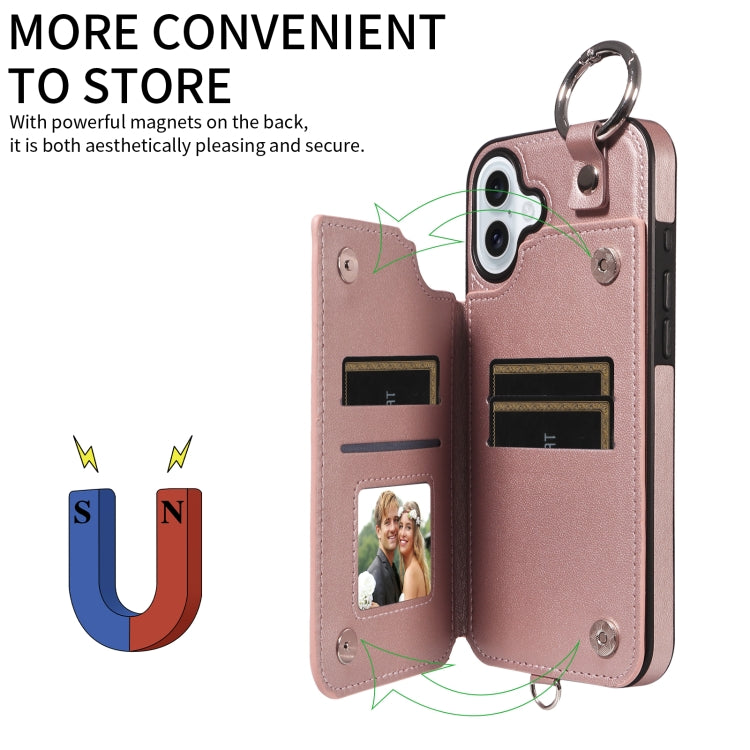 For iPhone 16 Plus Rhombic Texture Card Bag Phone Case with Short Lanyard
