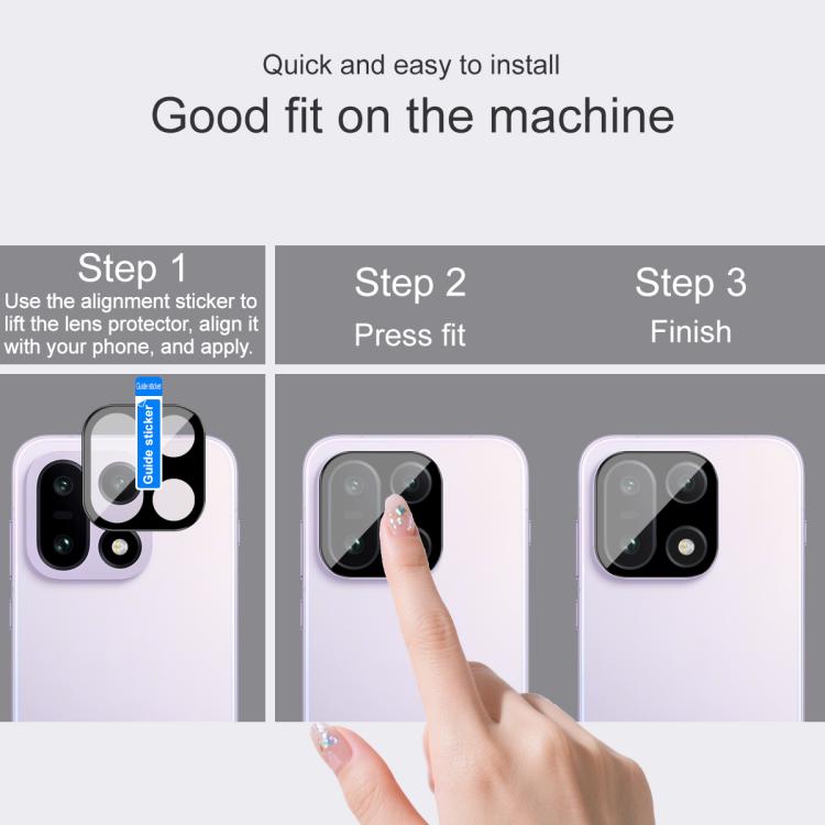 For OnePlus 15 imak Rear Camera Lens Glass Film Black Version