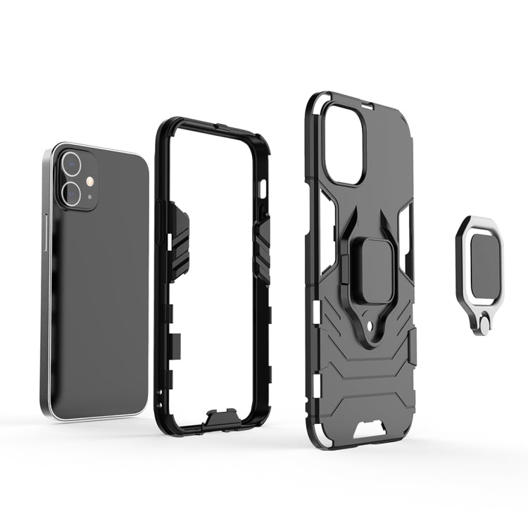For iPhone 12 mini Shockproof PC + TPU Protective Case with Magnetic Ring Holder