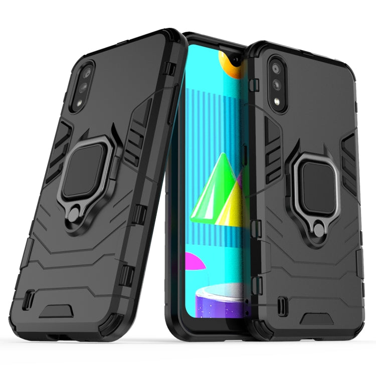 For Samsung Galaxy M01 Shockproof PC + TPU Protective Case with Magnetic Ring Holder