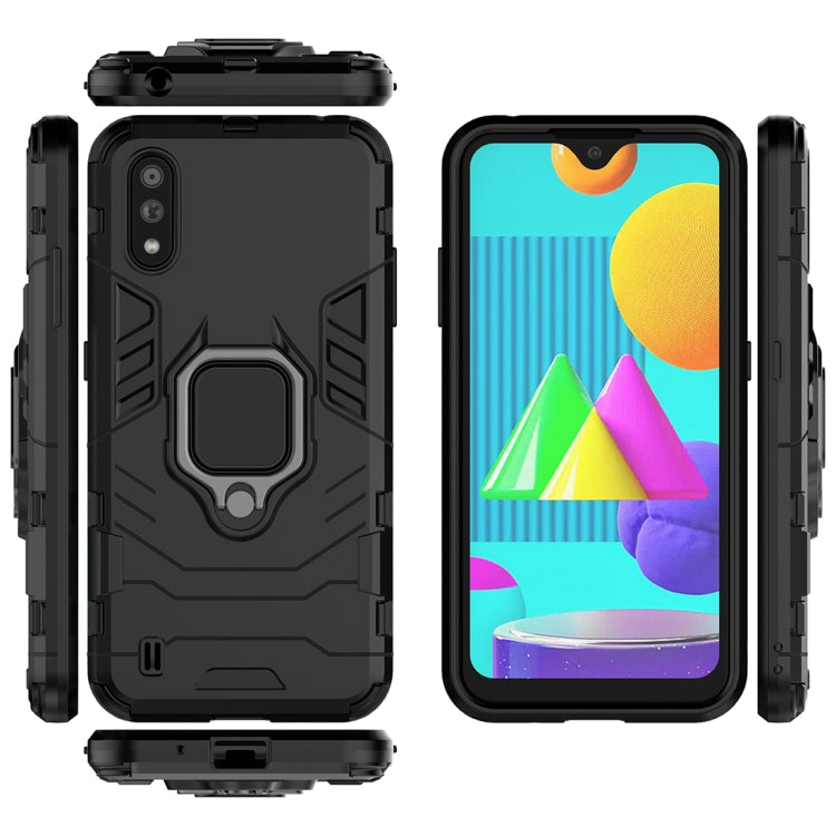 For Samsung Galaxy M01 Shockproof PC + TPU Protective Case with Magnetic Ring Holder