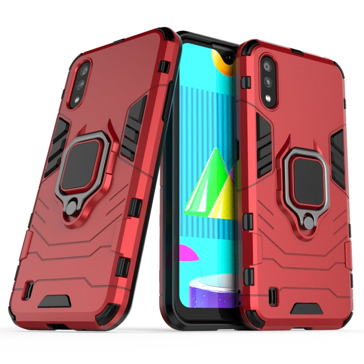 For Samsung Galaxy M01 Shockproof PC + TPU Protective Case with Magnetic Ring Holder