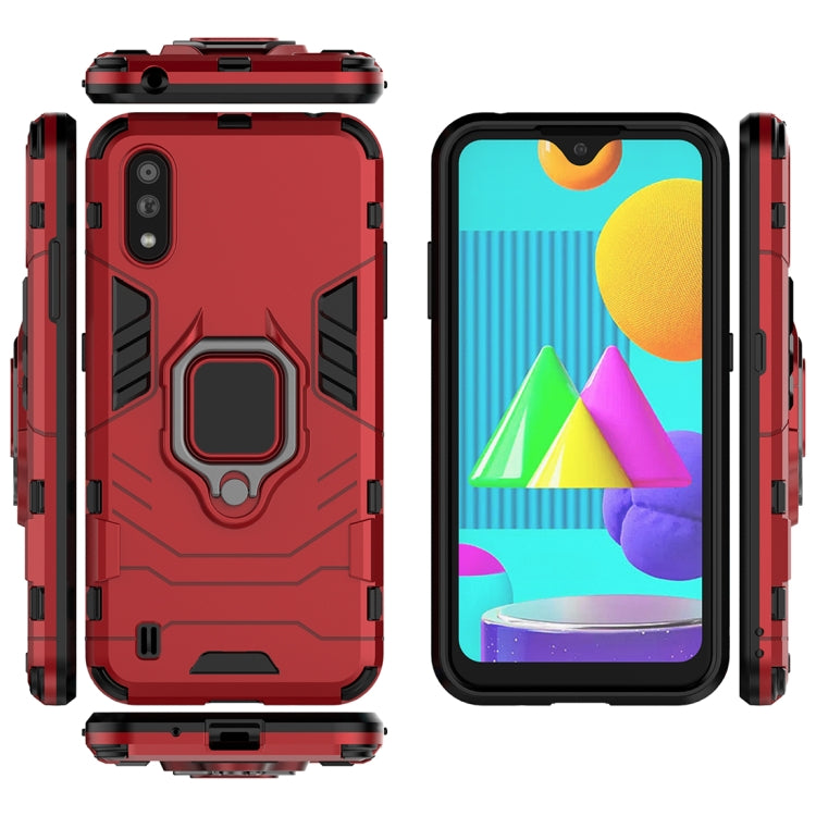 For Samsung Galaxy M01 Shockproof PC + TPU Protective Case with Magnetic Ring Holder