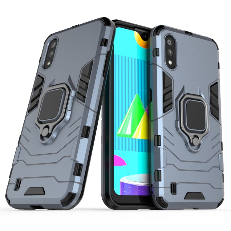 For Samsung Galaxy M01 Shockproof PC + TPU Protective Case with Magnetic Ring Holder