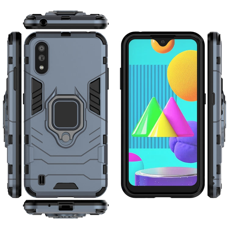 For Samsung Galaxy M01 Shockproof PC + TPU Protective Case with Magnetic Ring Holder