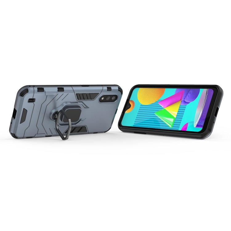 For Samsung Galaxy M01 Shockproof PC + TPU Protective Case with Magnetic Ring Holder