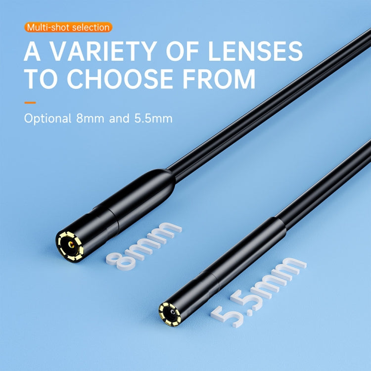 AN112 2 in 1 USB-C / Type-C + 8 Pin Interface 8mm HD Industry Endoscope, Length:2m Hard Tube