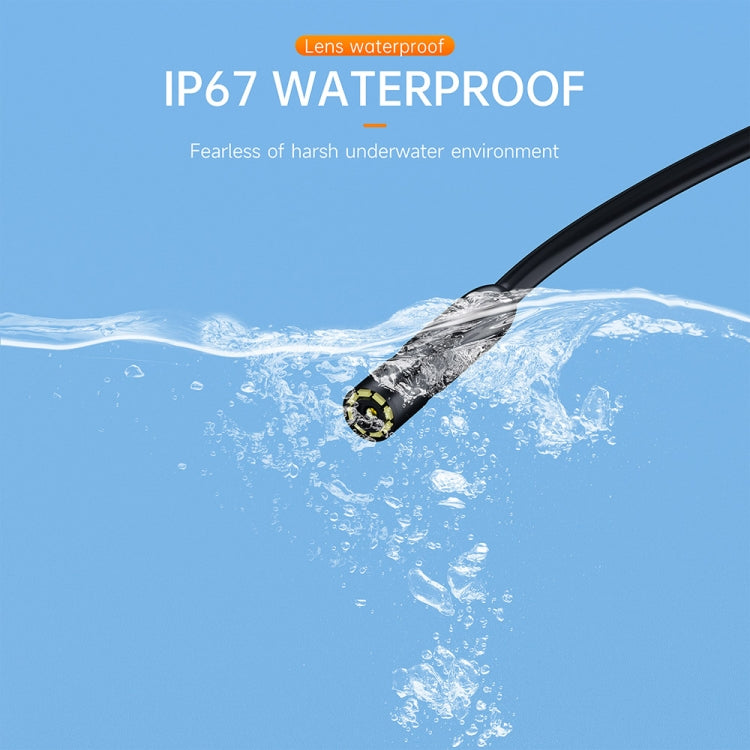 AN112 2 in 1 USB-C / Type-C + 8 Pin Interface 8mm HD Industry Endoscope, Length:10m Hard Tube