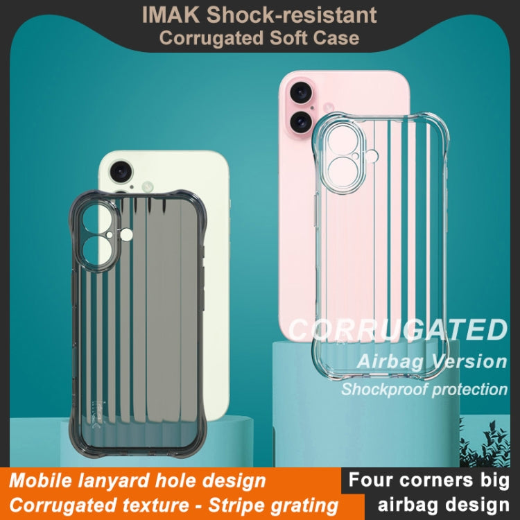 For iPhone 16 IMAK Corrugated Texture Airbag TPU Phone Case