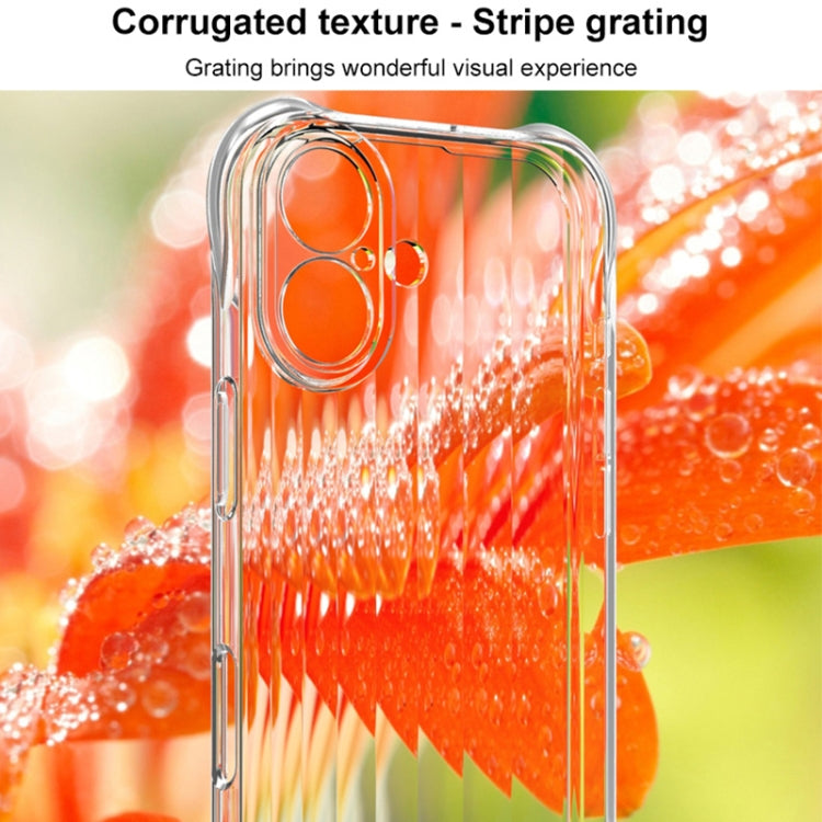 For iPhone 16 IMAK Corrugated Texture Airbag TPU Phone Case