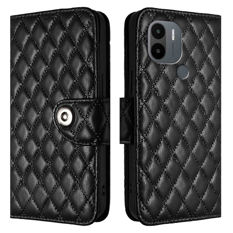 For Xiaomi Poco C51 / C50 Rhombic Texture Flip Leather Phone Case with Lanyard