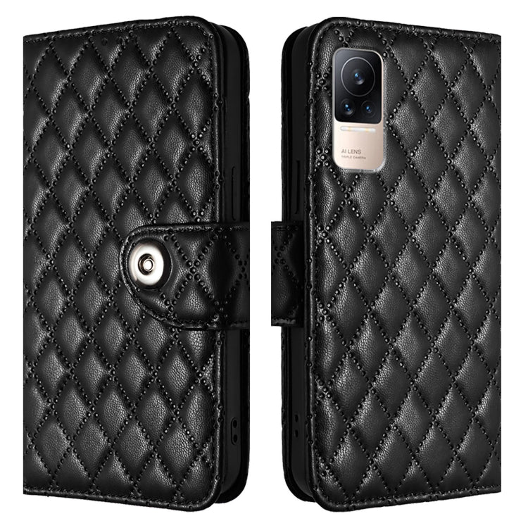For Xiaomi Civi 1S Rhombic Texture Flip Leather Phone Case with Lanyard