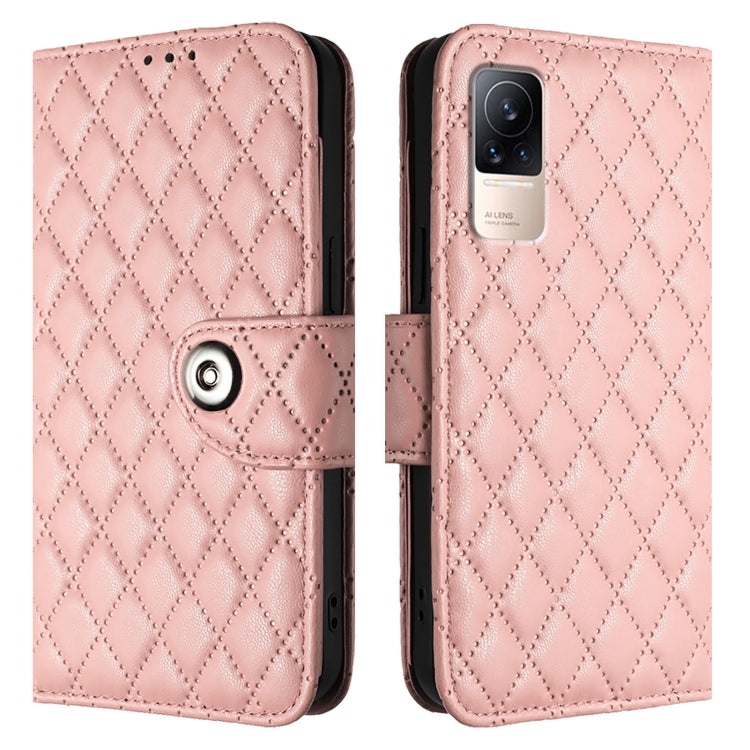 For Xiaomi Civi 1S Rhombic Texture Flip Leather Phone Case with Lanyard
