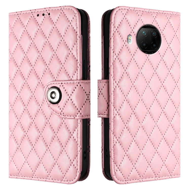 For Xiaomi Mi 10T Lite 5G Rhombic Texture Flip Leather Phone Case with Lanyard