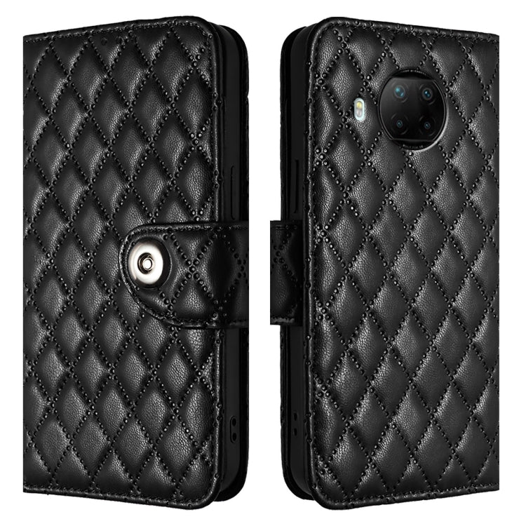 For Xiaomi Mi 10T Lite 5G Rhombic Texture Flip Leather Phone Case with Lanyard