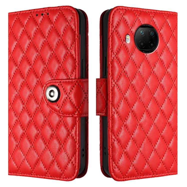 For Xiaomi Mi 10T Lite 5G Rhombic Texture Flip Leather Phone Case with Lanyard