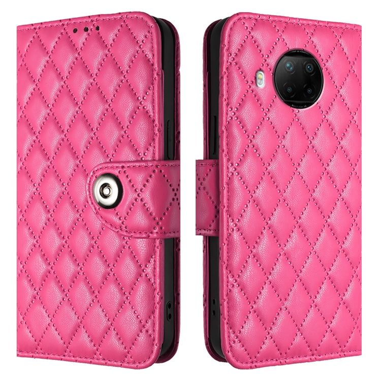 For Xiaomi Mi 10T Lite 5G Rhombic Texture Flip Leather Phone Case with Lanyard