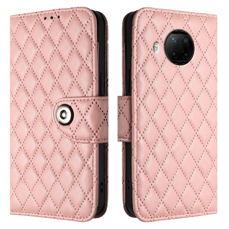 For Xiaomi Mi 10T Lite 5G Rhombic Texture Flip Leather Phone Case with Lanyard