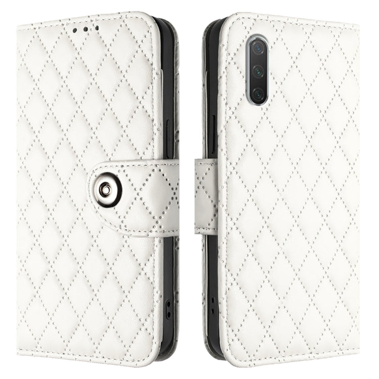 For Xiaomi Mi CC9e / Mi A3 Rhombic Texture Flip Leather Phone Case with Lanyard