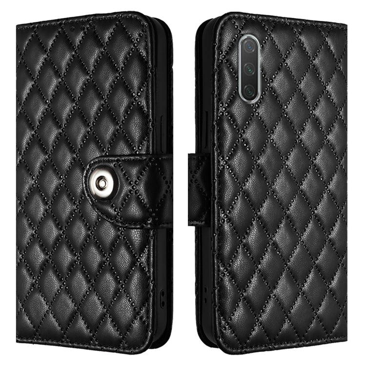 For Xiaomi Mi CC9e / Mi A3 Rhombic Texture Flip Leather Phone Case with Lanyard