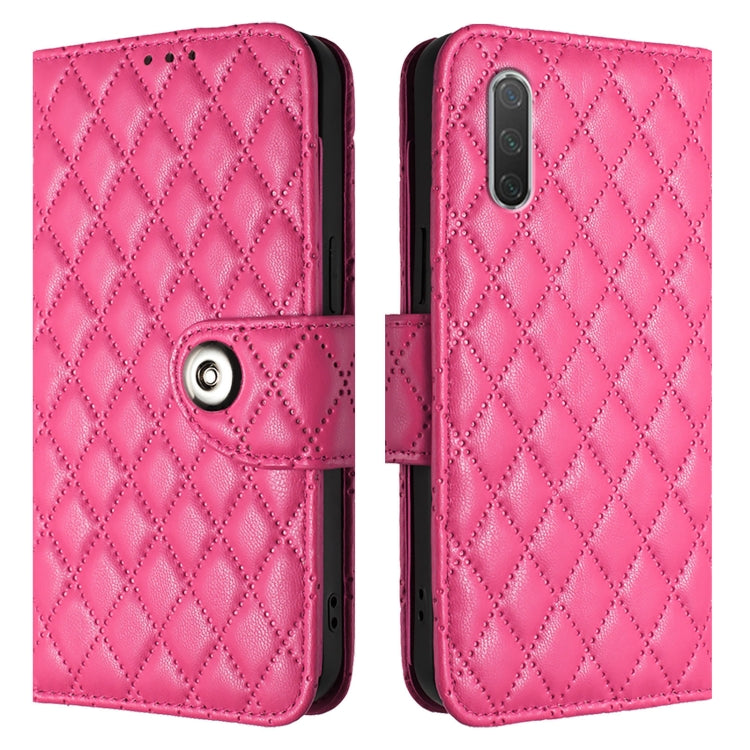 For Xiaomi Mi CC9e / Mi A3 Rhombic Texture Flip Leather Phone Case with Lanyard