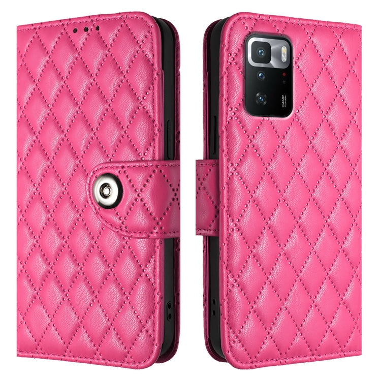 For Xiaomi Poco X3 GT Rhombic Texture Flip Leather Phone Case with Lanyard