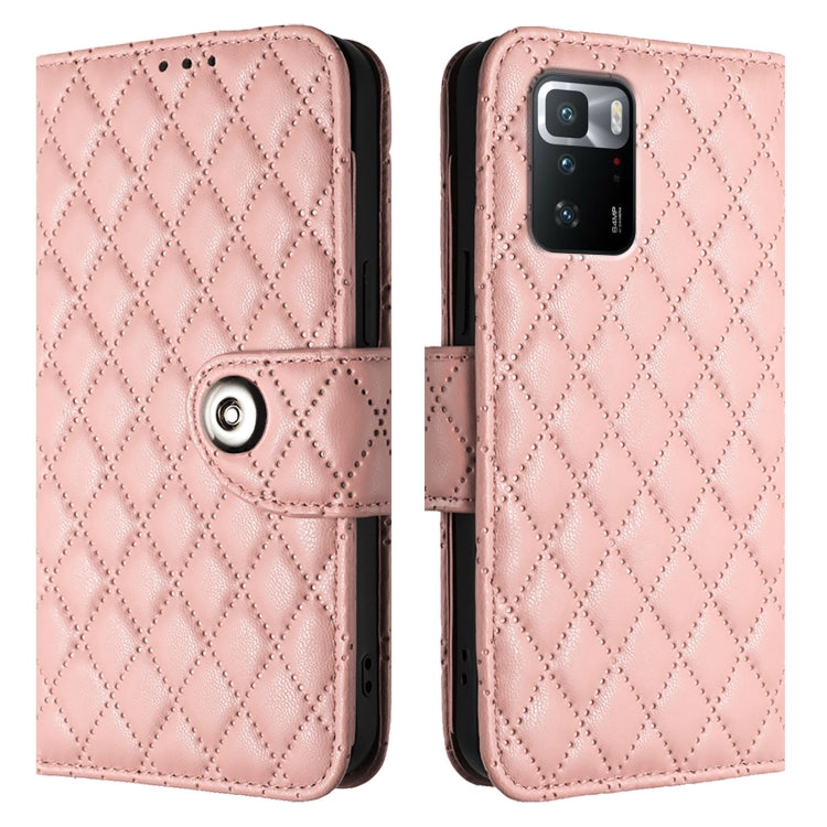 For Xiaomi Poco X3 GT Rhombic Texture Flip Leather Phone Case with Lanyard