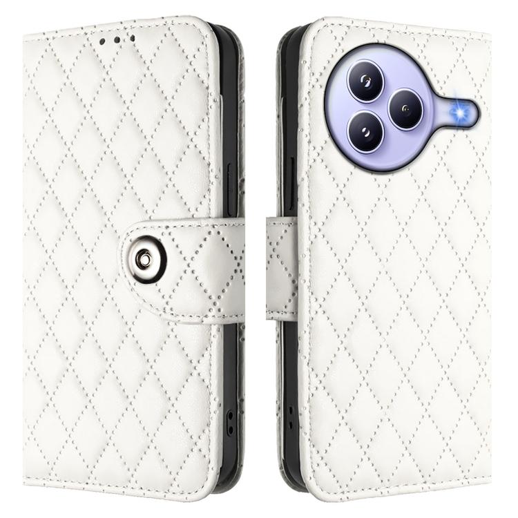 For Xiaomi Civi 5 Pro 5G Rhombic Texture Flip Leather Phone Case with Lanyard