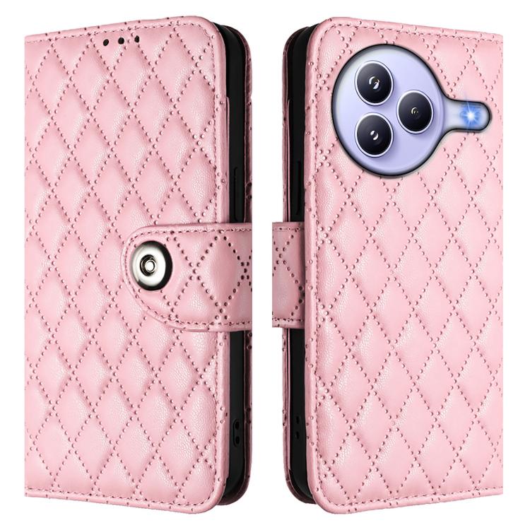 For Xiaomi Civi 5 Pro 5G Rhombic Texture Flip Leather Phone Case with Lanyard
