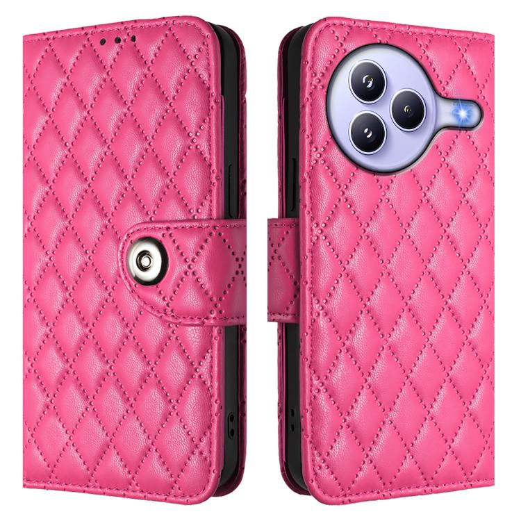 For Xiaomi Civi 5 Pro 5G Rhombic Texture Flip Leather Phone Case with Lanyard