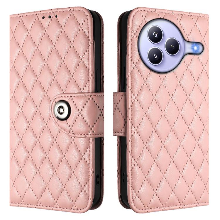 For Xiaomi Civi 5 Pro 5G Rhombic Texture Flip Leather Phone Case with Lanyard