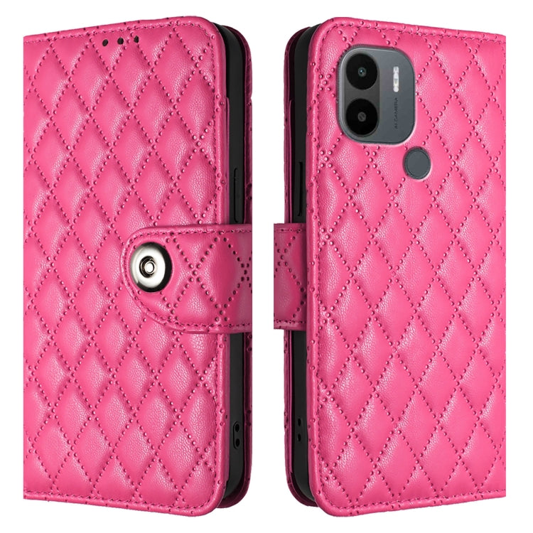 For Redmi A1+ / A2+ Rhombic Texture Flip Leather Phone Case with Lanyard