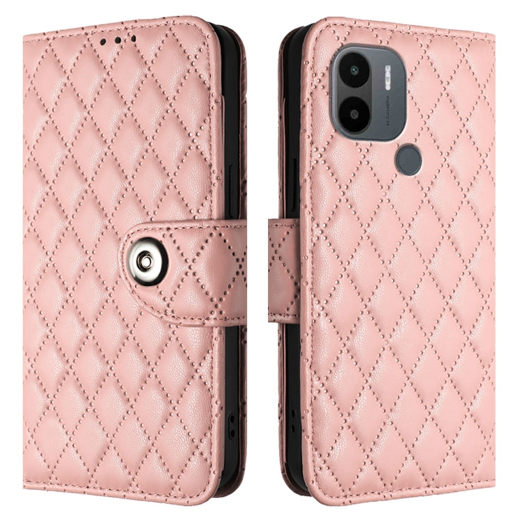 For Redmi A1+ / A2+ Rhombic Texture Flip Leather Phone Case with Lanyard