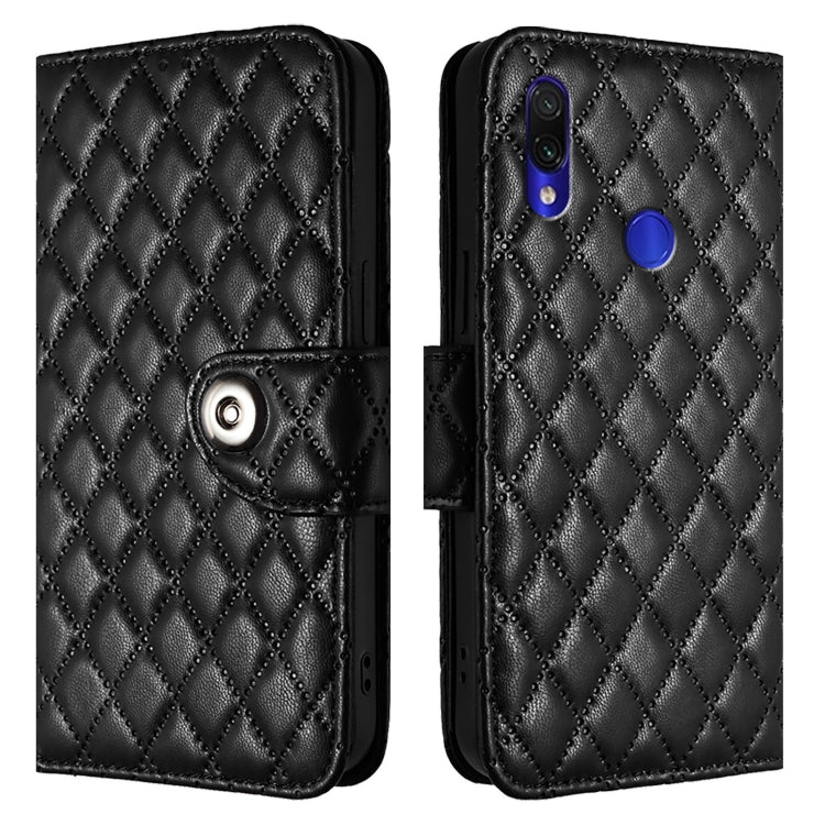 For Redmi Note 7 / 7 Pro / 7S Rhombic Texture Flip Leather Phone Case with Lanyard