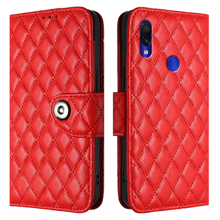 For Redmi Note 7 / 7 Pro / 7S Rhombic Texture Flip Leather Phone Case with Lanyard