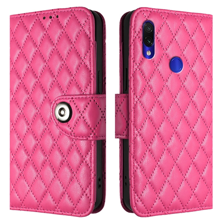 For Redmi Note 7 / 7 Pro / 7S Rhombic Texture Flip Leather Phone Case with Lanyard