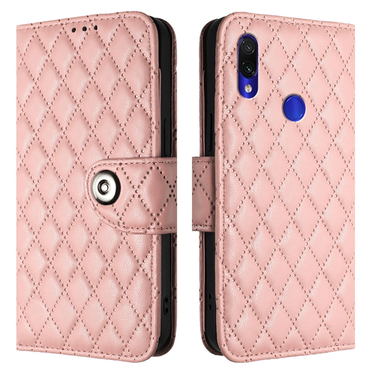 For Redmi Note 7 / 7 Pro / 7S Rhombic Texture Flip Leather Phone Case with Lanyard
