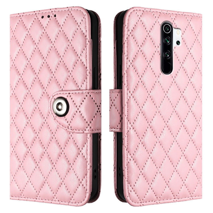 For Redmi Note 8 Rhombic Texture Flip Leather Phone Case with Lanyard
