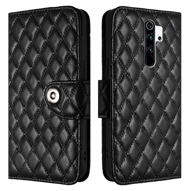 For Redmi Note 8 Rhombic Texture Flip Leather Phone Case with Lanyard