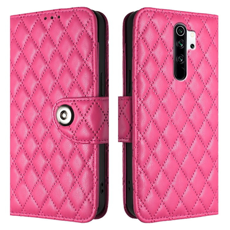 For Redmi Note 8 Rhombic Texture Flip Leather Phone Case with Lanyard