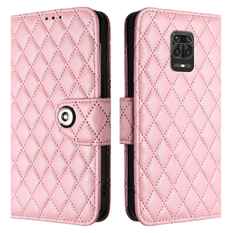 For Redmi Note 9 Pro / Note 9 Pro Max Rhombic Texture Flip Leather Phone Case with Lanyard