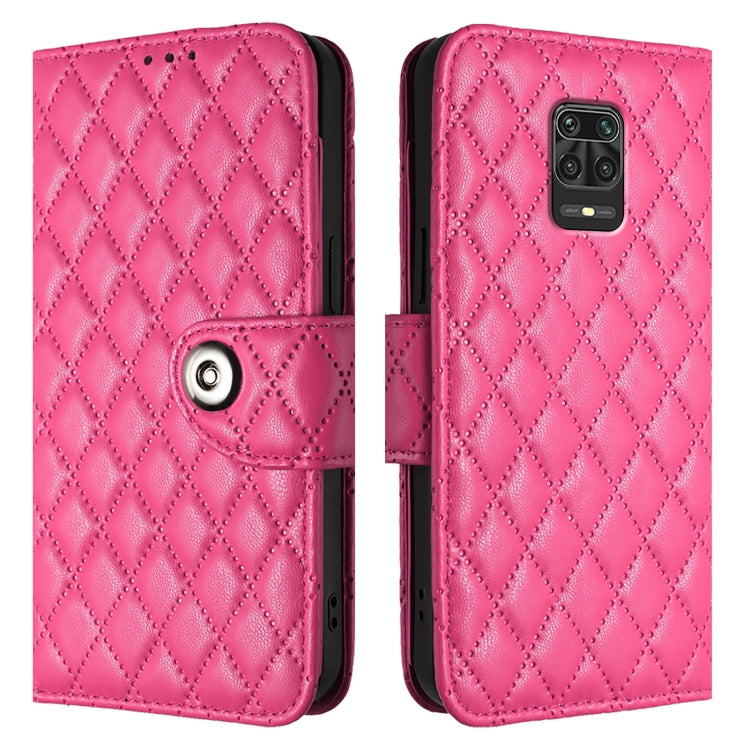 For Redmi Note 9 Pro / Note 9 Pro Max Rhombic Texture Flip Leather Phone Case with Lanyard