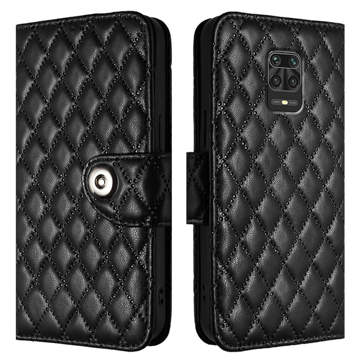 For Redmi Note 9S / Note 10 Lite Rhombic Texture Flip Leather Phone Case with Lanyard