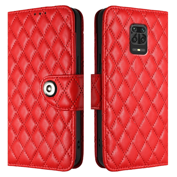 For Redmi Note 9S / Note 10 Lite Rhombic Texture Flip Leather Phone Case with Lanyard