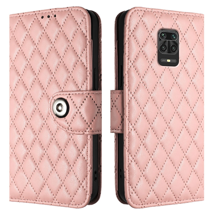 For Redmi Note 9S / Note 10 Lite Rhombic Texture Flip Leather Phone Case with Lanyard