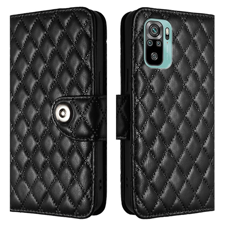 For Redmi Note 11 SE India Rhombic Texture Flip Leather Phone Case with Lanyard