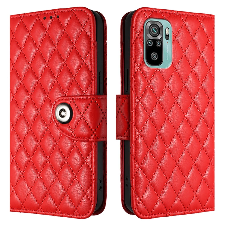 For Redmi Note 11 SE India Rhombic Texture Flip Leather Phone Case with Lanyard