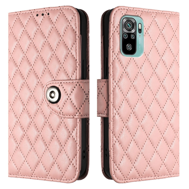 For Redmi Note 11 SE India Rhombic Texture Flip Leather Phone Case with Lanyard