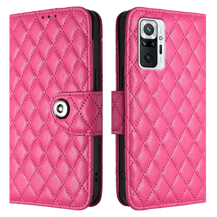 For Redmi Note 10 Pro / Note 10 Pro Max Rhombic Texture Flip Leather Phone Case with Lanyard