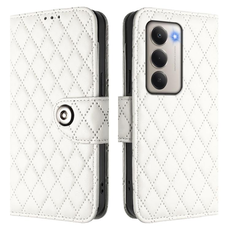 For Redmi 15 5G / 15 4G EU 171mm Rhombic Texture Flip Leather Phone Case with Lanyard